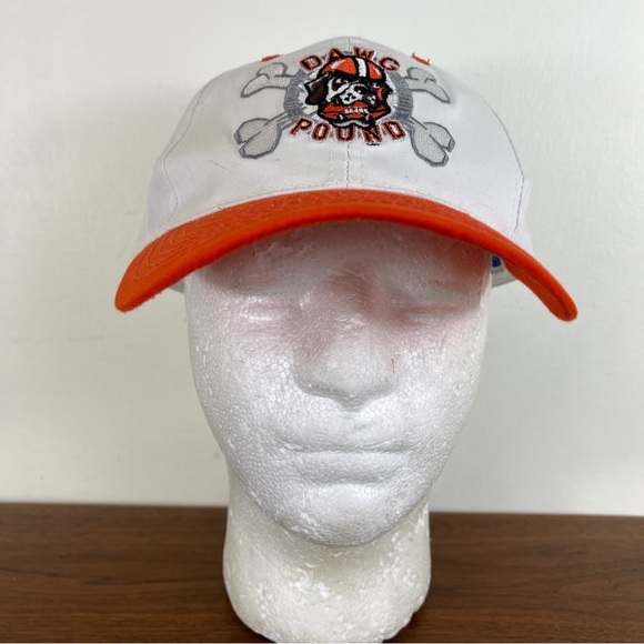 VTG Cleveland Browns Logo Athletic Dawg Pound NFL Snapback Hat Cap Red Onion - Picture 3 of 16